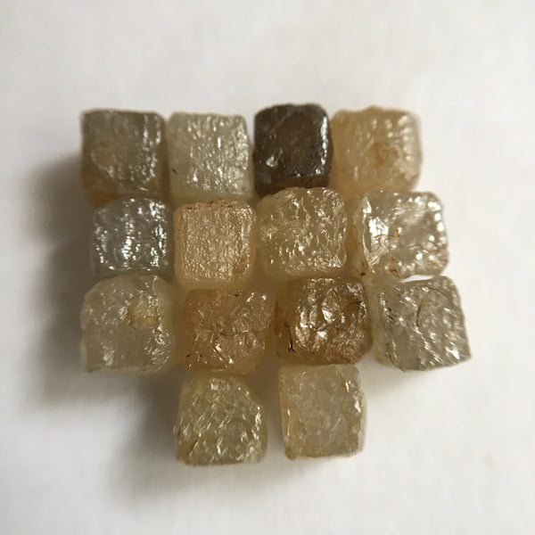 4.20 mm to 4.50 mm Size Natural Mix Color Conflict Free ! Cube Shape Loose Raw Rough Diamonds Lot ! 14 Pcs 11.66 Ct Lot Rough Cube Diamonds