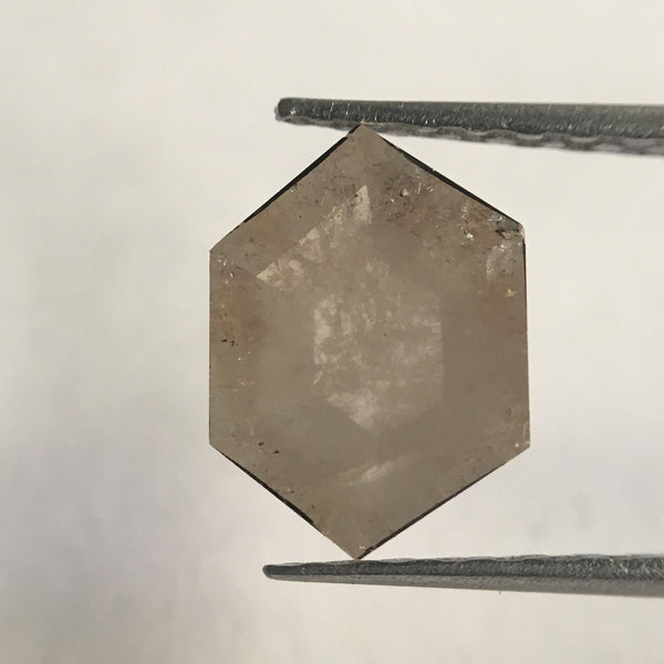 1.14 Ct Hexagon shape Natural Loose Diamond 8.90 mm X 6.50 mm x 2.25 mm Fancy Grey Color Hexagon Diamond Use for Jewellery making SJ28/15