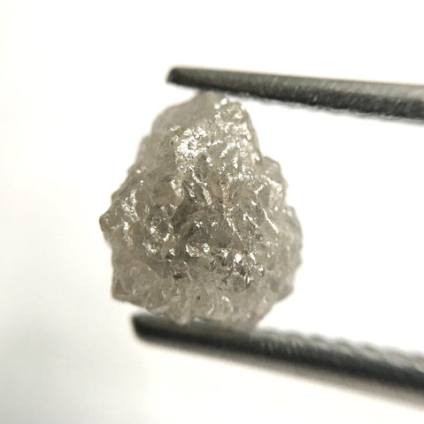 1.59 Ct Natural Uncut Raw Rough Loose Diamond Grey Color 8.00 mm x 6.65 mm, Diamond Crystal Earth Mined Origin South Africa SJ24/21