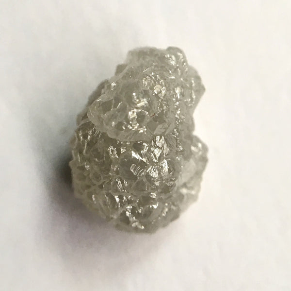 2.02 Ct Natural Uncut Raw Rough Loose Diamond Grey Color 8.30 mm x 6.45 mm, Shining Diamond Crystal Earth Mined Origin South Africa SJ24/28