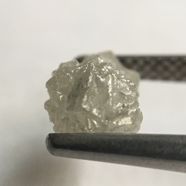 1.53 Ct Natural Uncut Raw Rough Loose Diamond Grey Color 7.50 mm x 5.90 mm, Shining Diamond Crystal Earth Mined Origin South Africa SJ24/31