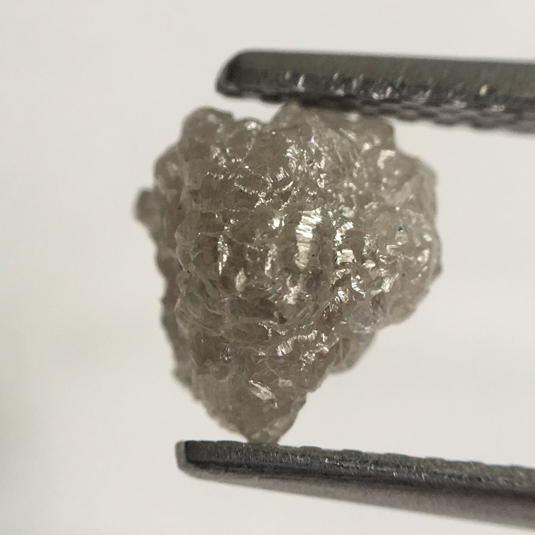 1.58 Ct Natural Uncut Rough Raw Loose Diamond 7.20 mm x 6.00 mm, Grey Color Shining Diamond Crystal Earth Mined Origin South Africa SJ24/40