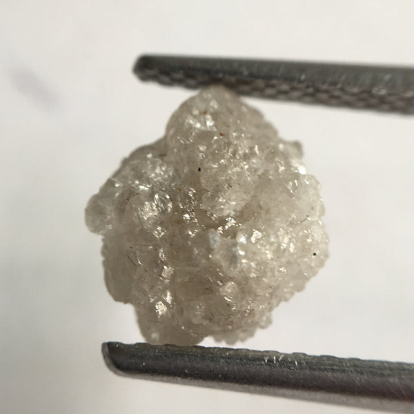 1.63 Ct 8.1 mm x 7.1 mm Natural Raw Rough Uncut Loose Diamond Grey Color, Uncut Raw Diamond Crystal Earth Mined Origin South Africa SJ24/50