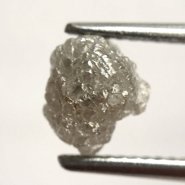 Natural Uncut Raw Rough Loose Diamond 1.60 Ct Grey Color 7.50 mm x 6.78 mm, Uncut Rough Diamond Crystal Earth Mined Origin Africa SJ24/56