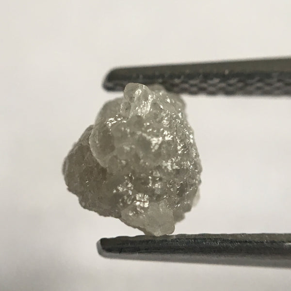 1.36 Ct 100% Natural loose Rough Diamond 6.90 mm x 5.65 mm Rare Fancy Grey Uncut Raw Earth Mined Diamond SJ24/63