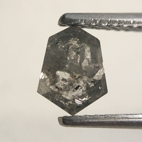 0.99 Ct Genuine Fancy Grey Black Color 6.75 mm X 5.30 mm X 3.10 mm Geometric shape Natural Loose Diamond Shield Shape SJ30/04