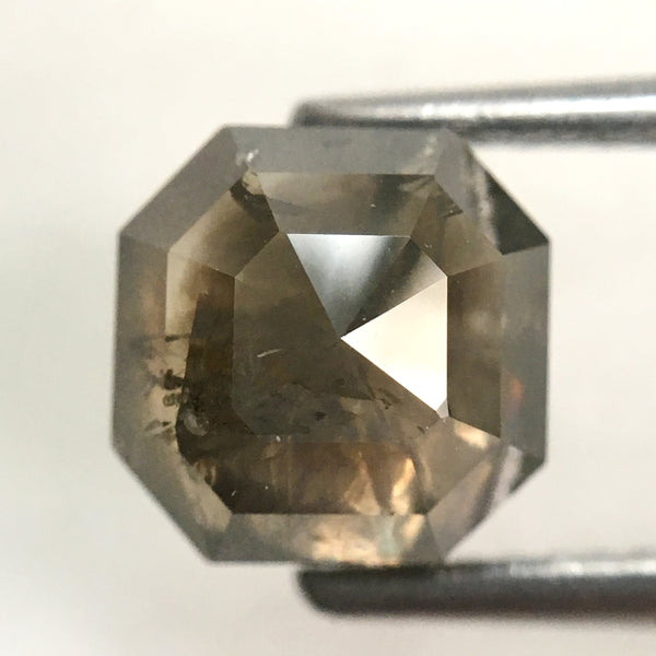 3.10 Ct Fancy Color Emerald Cut Natural Loose Diamond 7.75 mm X 7.55 mm X 5.15 mm, Fancy Grey Natural Loose Diamond Use for Jewelry SJ30/12