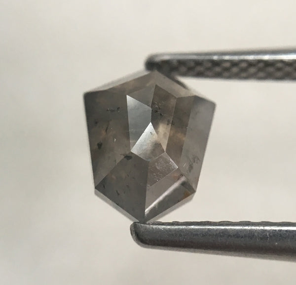 1.39 Ct Genuine Fancy Grey Black Color 7.90 mm X 6.20 mm X 3.55 mm Shield shape Natural Loose Diamond Geometric Shape SJ30/16