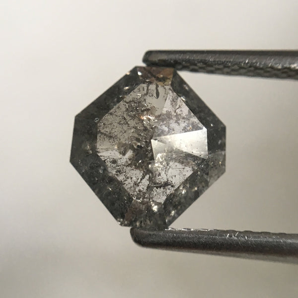 1.39 Ct Genuine Fancy Grey Color 8.20 mm x 7.75 mm x 2.90 mm Geometric Cut Natural Loose Diamond, Fancy shape diamond SJ30/54