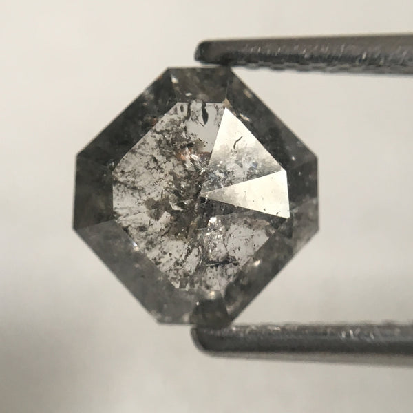 1.39 Ct Genuine Fancy Grey Color 8.20 mm x 7.75 mm x 2.90 mm Geometric Cut Natural Loose Diamond, Fancy shape diamond SJ30/54