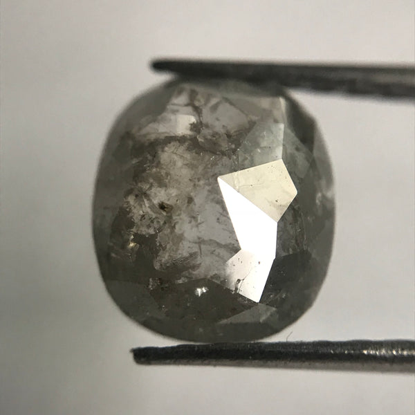 1.68 Ct Natural loose diamond 8.30 mm X 7.30 mm x 3.10 mm Oval Shape Salt and pepper, Grey Oval Cut Rose Cut Natural Diamond SJ31/04