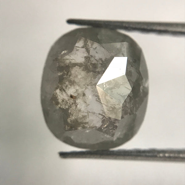 1.68 Ct Natural loose diamond 8.30 mm X 7.30 mm x 3.10 mm Oval Shape Salt and pepper, Grey Oval Cut Rose Cut Natural Diamond SJ31/04