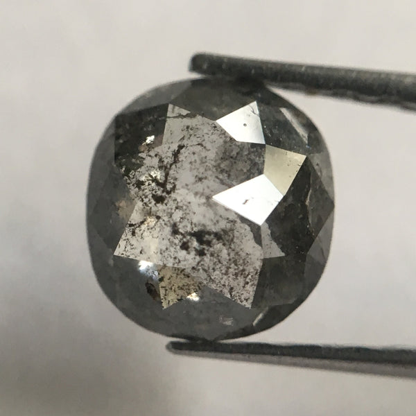 0.70 Ct Natural Oval Shape Grey color Rose cut Diamond 6.10 mm x 5.70 mm x 2.45 mm Size Rustic Natural Loose Diamond SJ32/16