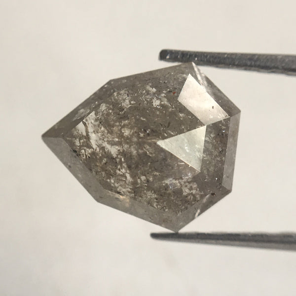 1.16 Ct Genuine Fancy Grey Color Geometric shape Natural Diamond, 7.54 mm X 6.53 mm X 2.83 mm Natural Loose Diamond AJ02/01