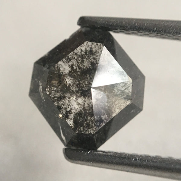 1.50 Ct Genuine Fancy Grey Color 8.15 mm x 7.80 mm x 3.15 mm Geometric Cut Natural Loose Diamond, Fancy shape diamond SJ30/52