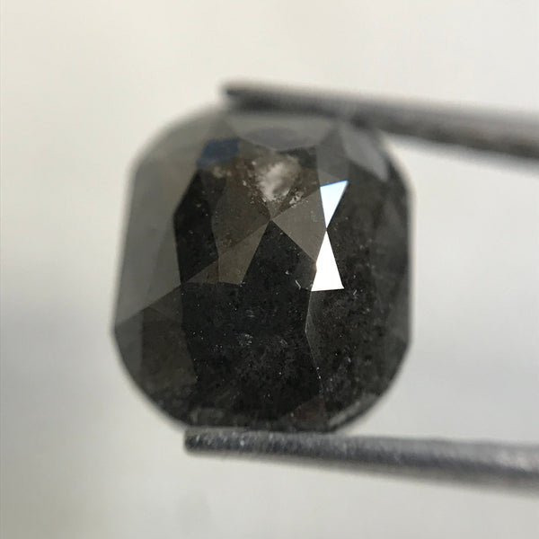 1.49 Ct Natural Loose Diamond Oval Shape Black Grey Rose cut 7.85 mm x 6.65 mm x 3.15 mm Size Rustic Natural Loose Diamond SJ31/33