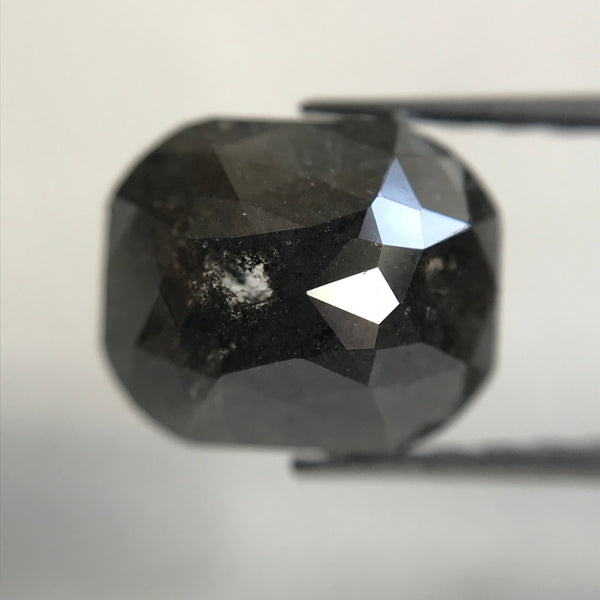 1.49 Ct Natural Loose Diamond Oval Shape Black Grey Rose cut 7.85 mm x 6.65 mm x 3.15 mm Size Rustic Natural Loose Diamond SJ31/33
