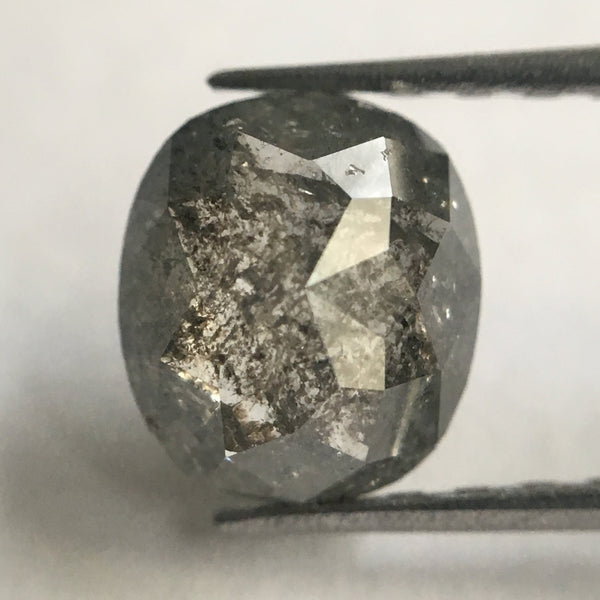 0.97 Ct Natural Oval Shape Grey color Rose cut Diamond 6.10 mm x 5.85 mm x 2.85 mm Size Rustic Natural Loose Diamond SJ32/18