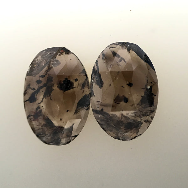 1.82 Ct Natural Brown Color Oval Shape 8.80 mm x 6.15 mm x 1.65 mm Diamond Pair, oval cut natural loose Diamond SJ33/03