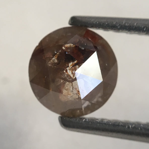1.00 Ct Rose Cut Round Shape Dark Grey Brown 6.30 mm X 3.15 mm Natural Loose Diamond, Round Rose cut natural loose diamond SJ33/04