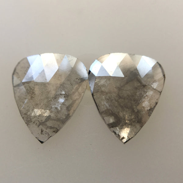 1.31 Ct Fancy Gray Natural Pear Shape 8.07 X 6.85 mm X 1.30 mm Genuine Polished Rose cut Loose Diamond best for Earrings SJ04/10