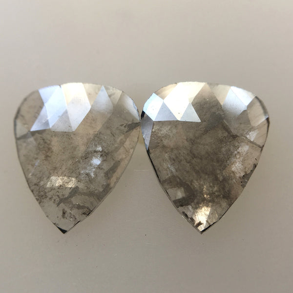 1.31 Ct Fancy Gray Natural Pear Shape 8.07 X 6.85 mm X 1.30 mm Genuine Polished Rose cut Loose Diamond best for Earrings SJ04/10