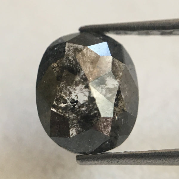 0.57 Ct Oval Cut Fancy Gray Color Natural Loose Diamond, 6.00 mm X 5.00 mm Grey Oval Shape Rose Cut Natural Loose Diamond SJ35/08