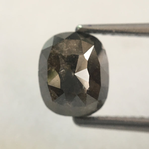 2.13 Ct Oval Cut 7.50 mm X 6.25 mm Fancy Gray Color Natural Loose Diamond, Grey Oval Shape Rose Cut Natural Faceted Loose Diamond SJ35/33