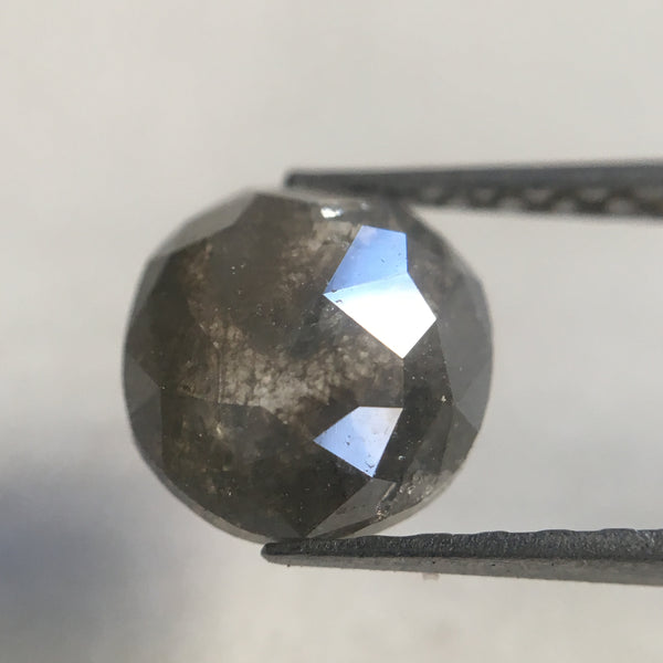 1.47 Ct Oval Cut Fancy Gray Color Natural Loose Diamond, 7.58 mm X 7.20 mm X 2.95 mm Grey Oval Shape Rose Cut Natural Loose Diamond SJ36/12