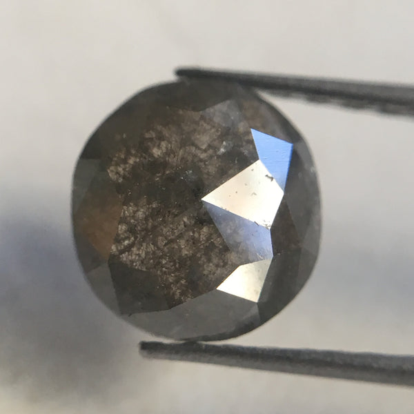 1.37 Ct Oval Cut Fancy Gray Color Natural Loose Diamond, 7.55 mm X 7.20 mm X 2.65 mm Grey Oval Shape Rose Cut Natural Loose Diamond SJ36/14