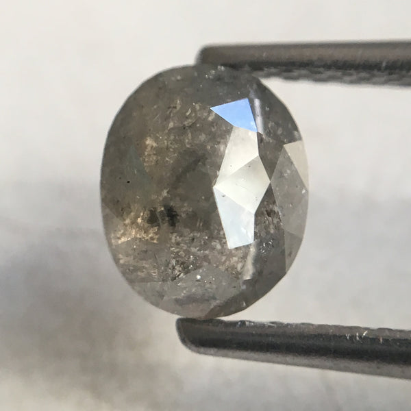 1.24 Ct Oval Cut Fancy Gray Color Natural Loose Diamond, 6.85 mm X 5.60 mm X 3.40 mm Grey Oval Shape Rose Cut Natural Loose Diamond SJ36/21