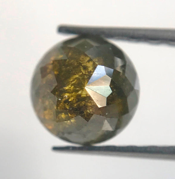 1.13 Ct 5.83 mm X 3.87 mm Natural Loose Diamond Greenish Grey color Salt and Pepper Round Rose Cut Loose Diamond Use for Jewelry SJ06/30