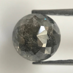 0.89 Ct 5.55 mm X 3.35 mm Natural Dark Grey color Salt and Pepper Round Shape Rose Cut Loose Diamond Use For Jewelry SJ06/46