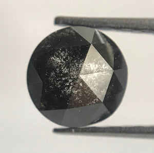 0.54 Ct 5.02 mm X 2.30 mm Natural Light Black color Salt and Pepper Round Shape Rose Cut Loose Diamond Use For Jewelry SJ06/47