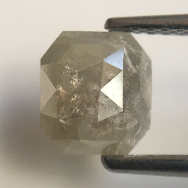 1.13 Ct Grey Color Emerald Cut Natural Loose Diamond, 7.00 mm X 6.40 mm Emerald Shape Loose Natural Diamond Use for Jewellery SJ12/37