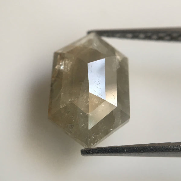1.47 Ct Hexagon shape Natural Loose Diamond, 10.70 mm X 6.45 mm Fancy Grey Transparent Color Hexagon Cut diamond Use for Jewellery SJ17/09