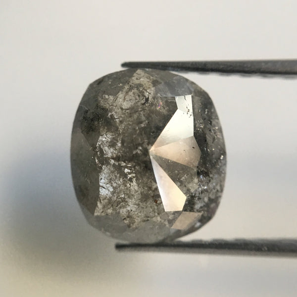 1.90 Carat Oval Cut 8.80 mm X 7.80 mm Fancy Dark Gray Color Natural Loose Diamond, Grey Oval Shape Rose Cut Natural Loose Diamond SJ17/23