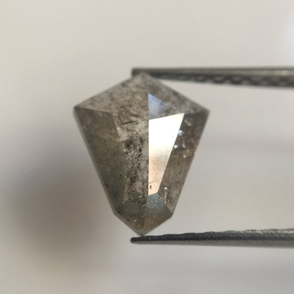 Pair of Natural Shield Shape loose Diamond 2.30 Ct 9.80 mm X 8.10 mm Fancy Grey, Polished Diamond best for engagement & wedding ring SJ19/11