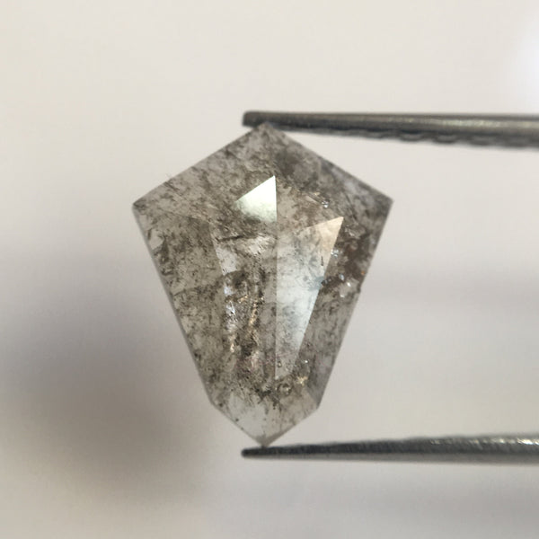 Pair of Natural Shield Shape loose Diamond 2.30 Ct 9.80 mm X 8.10 mm Fancy Grey, Polished Diamond best for engagement & wedding ring SJ19/11