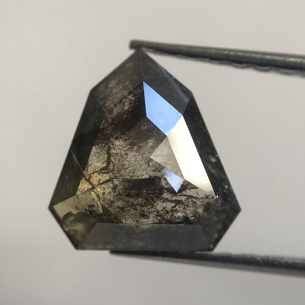 Natural loose Diamond Grey Black Color Pentagon Shape 2.00 Ct 9.35 mm X 8.85 mm, Polished Shield Diamond best for engagement ring SJ19/17