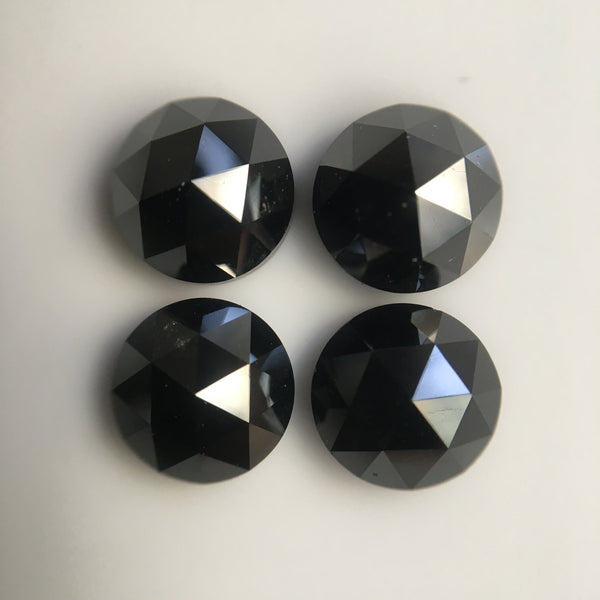 3.50 mm Rose Cut Black Natural Loose Diamond, Round Rose Cut Black Diamond, Heated Black Natural Loose Diamond SJBLKHTD1
