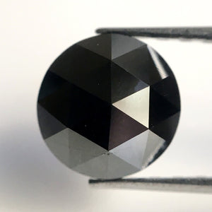 6.50 mm Heated black color rose cut natural loose diamonds, Rose cut black natural loose diamond, Round rose cut black diamond SJBLKHTD6