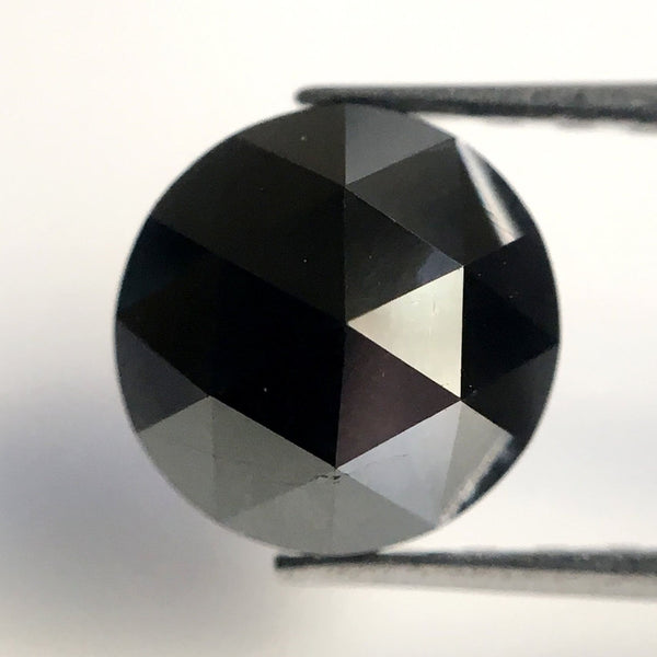 7.50 mm Heated black color rose cut natural loose diamonds, Rose cut black natural loose diamond, Round rose cut black diamond SJBLKHTD8