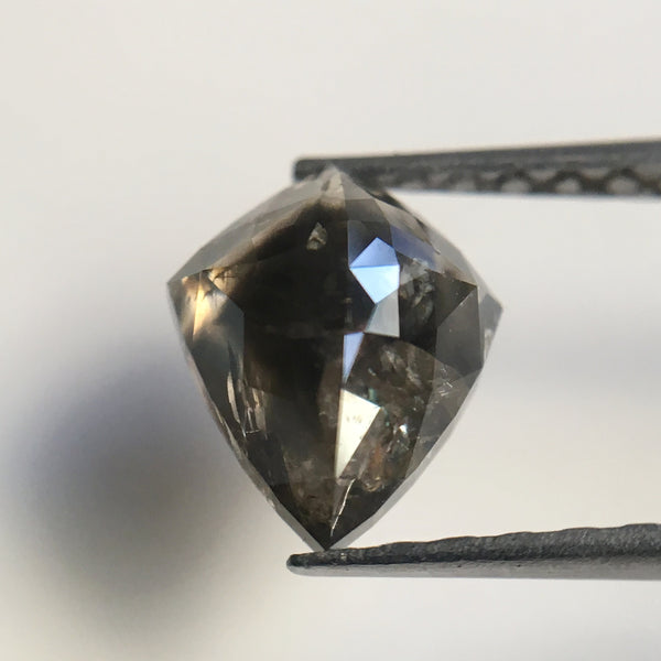 1.53 Ct Natural Shield Shape loose Diamond 8.40 mm X 6.90 mm Fancy Grey, Polished Diamond, Rose Cut Loose Diamond Perfect for Ring SJ21/07