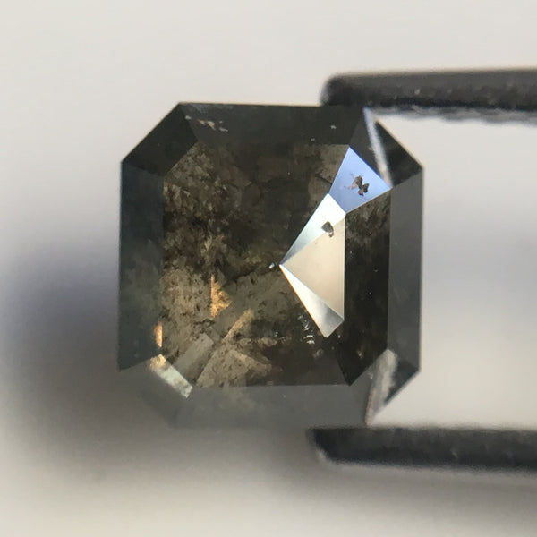 1.44 Ct Cut Natural Loose Diamond 6.40 mm X 6.00 mm Dark Grey Color, Fancy Black Natural Loose Diamond Use for Jewellery making SJ21/08