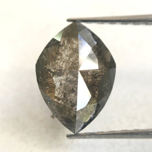 1.49 Ct Dark Grey Fancy Pear Cut Loose Natural Diamond, 10.30 mm X 7.40 mm X 2.90 mm Grey Rose Cut Pear Natural Loose Diamond SJ36/09