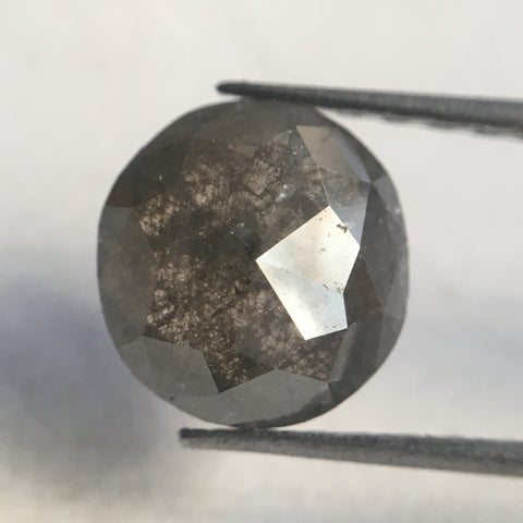 1.37 Ct Oval Cut Fancy Gray Color Natural Loose Diamond, 7.55 mm X 7.20 mm X 2.65 mm Grey Oval Shape Rose Cut Natural Loose Diamond SJ36/14
