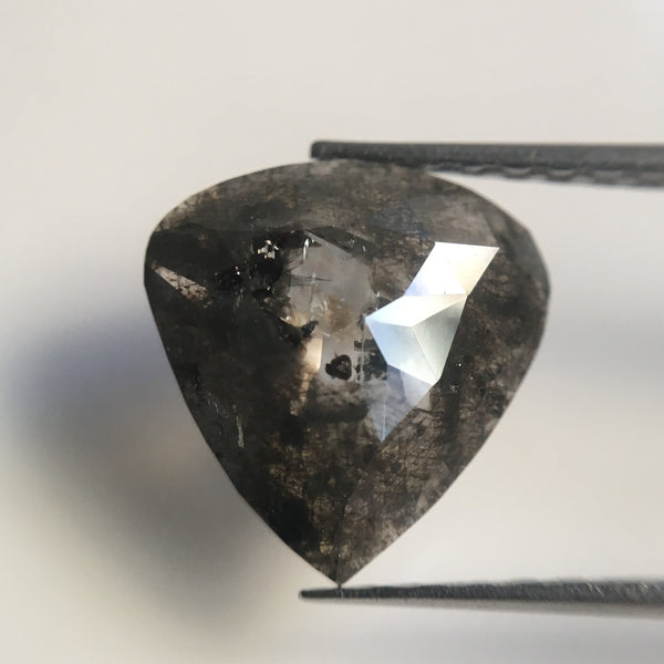 2.25 Ct Natural Loose Diamond 10.55 mm X 10.15 mm x 2.70 mm Fancy Dark Grey Color Full Cut Pear Natural Loose Diamond for Jewellery SJ26/16