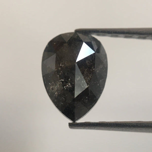 Natural Loose Diamond 0.80 Ct 7.20 mm X 5.30 mm x 2.80 mm Fancy Dark Grey Color Full Cut Pear Natural Loose Diamond for Jewelry SJ26/11