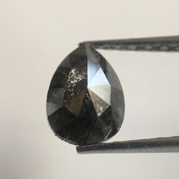 Natural Loose Diamond 0.80 Ct 7.20 mm X 5.30 mm x 2.80 mm Fancy Dark Grey Color Full Cut Pear Natural Loose Diamond for Jewelry SJ26/11